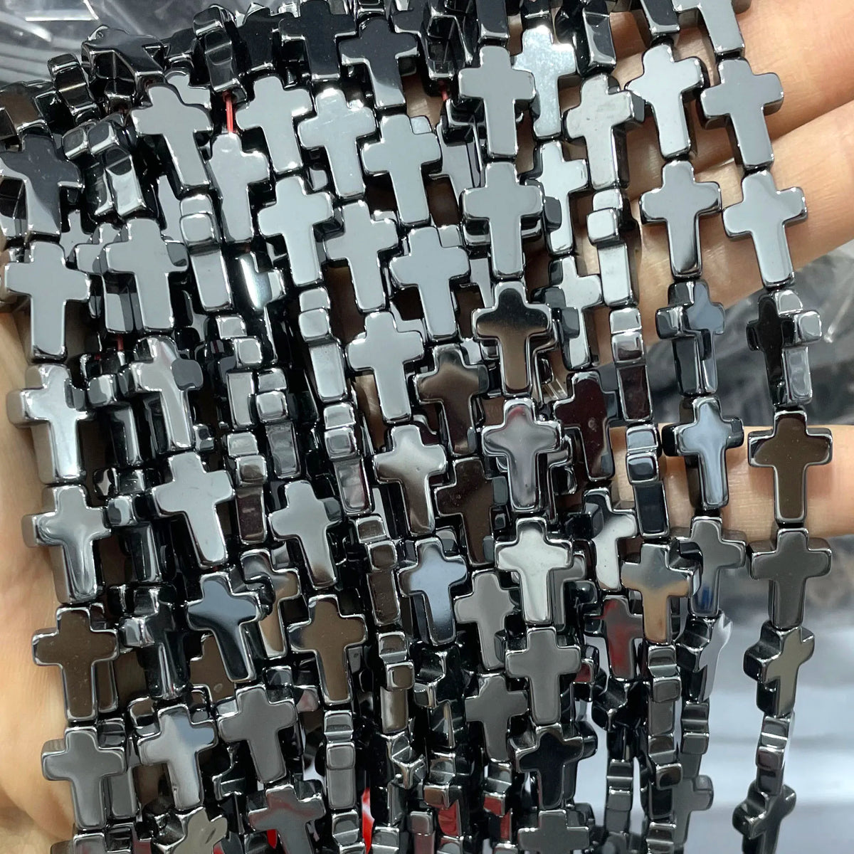 Natural Stone Cross Beads for Jewelry Making