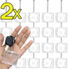 A hand holds a mini transparent CD keychain, demonstrating the product size and use.