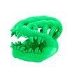 A bright green 3D dinosaur skeleton plush costume for kids.