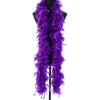 A vibrant purple natural turkey feather boa displayed on a mannequin.