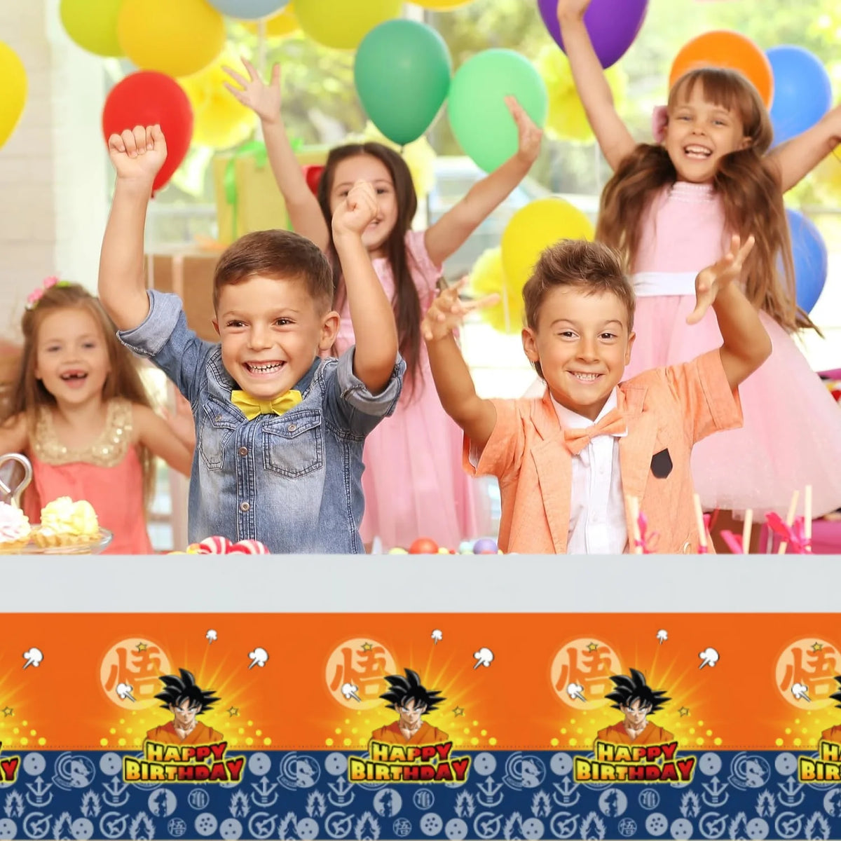 Dragon Ball Z Goku Themed Tablecloth with Matching Party Decor