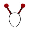 A headband costume set featuring red felt insect wings and black striped antennae.