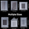 Multiple sizes of magnetic mini photo frames for fridge in clear and dark finishes