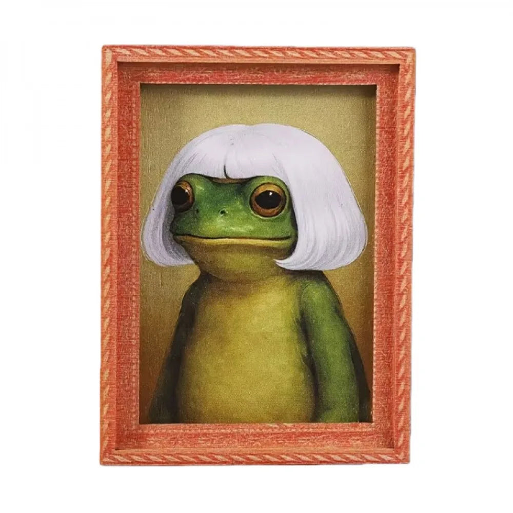 Whimsical Frog Wooden Fridge Magnets with Retro Charm