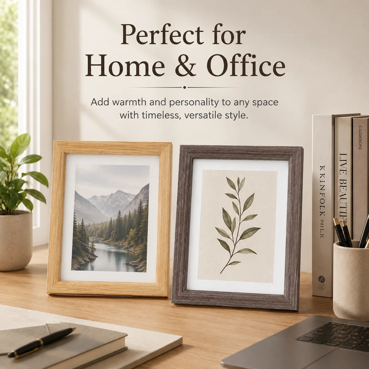Classic Woodgrain Photo Frame for 4x6 Pictures with White Mat