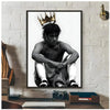 Wall art poster featuring a portrait of Neymar Jr in a crown and athletic attire.