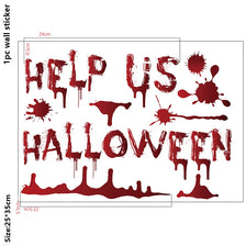 Halloween Bloodstain Sticker Set with Handprints, Footprints & Skulls