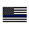 A flag design featuring the American flag pattern with a thin blue and red line tribute.