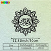 Black iron wall art sculpture featuring intricate floral patterns and Arabic calligraphy