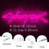 Neon pink cyberpunk sign with USB power, screws, hooks, and a chain for wall decor