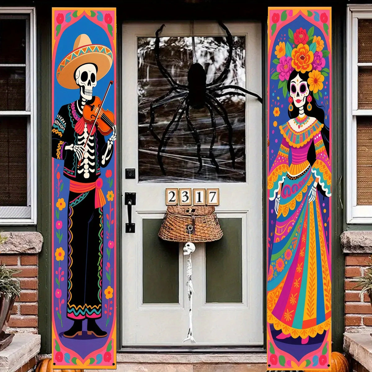 Day of the Dead Sugar Skull Door Banners – Set of 2