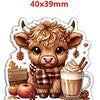 A cute, fluffy brown calf charm with horns and a pink nose, set against a white background.