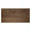 A rectangular piece of dark brown wood used as a custom sign for home decor.