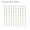 A set of ten paper straws with navy blue and gold stripes, packaged for disposable party tableware.