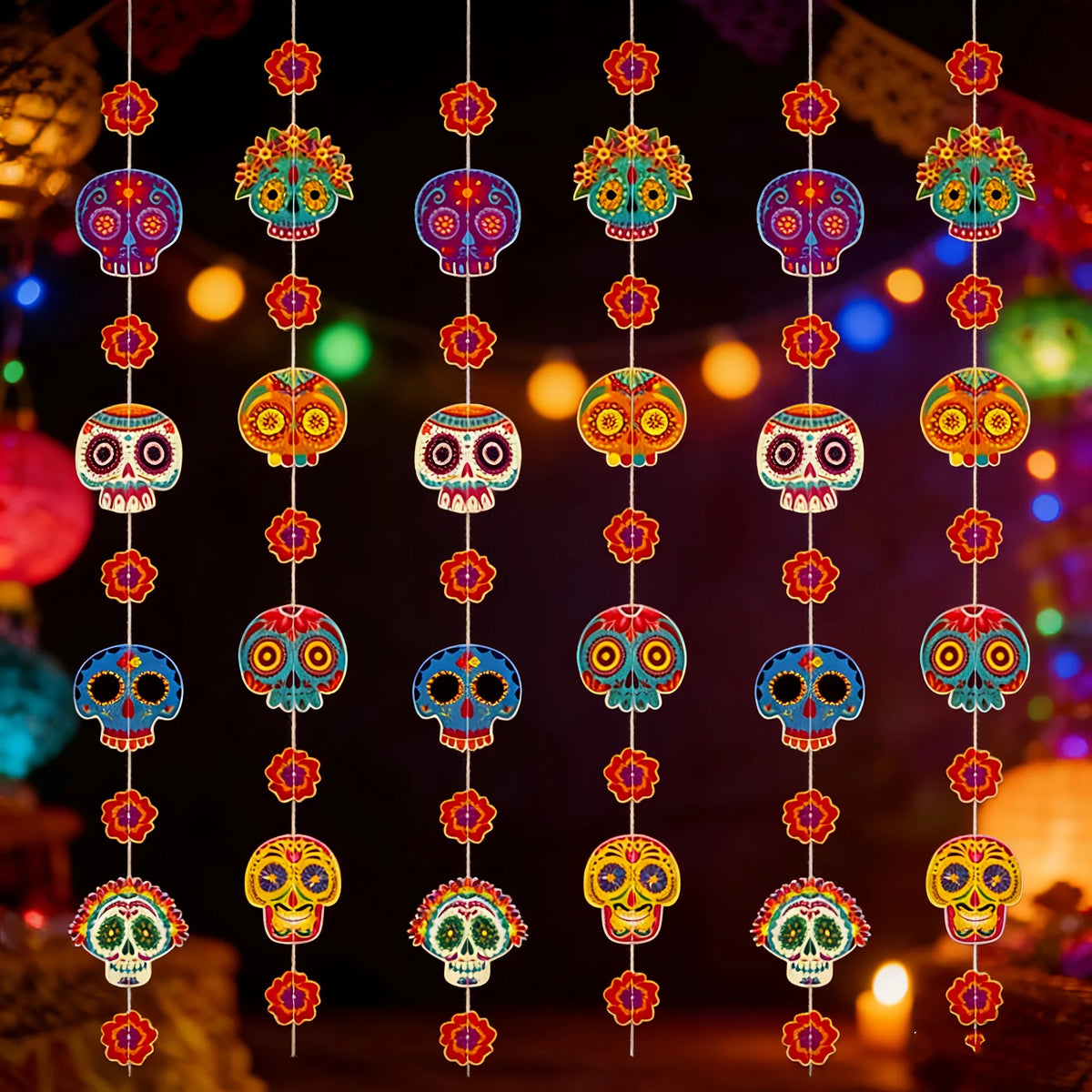 Day of the Dead Skull Garland Hanging Decorations