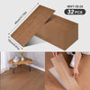A package of 32 wood grain peel-and-stick floor and wall stickers showing the product size and application.