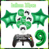 Green Video Game Birthday Party Supplies Kit with Gamepad Balloons