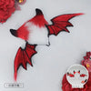 Red bat simulation wings attached to a headband for cosplay and performance
