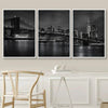 New York City Nightscape Canvas Art – Brooklyn Bridge and Manhattan Skyline
