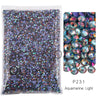 Bag of P231 Aquamarine Light glass rhinestones crystals in mixed sizes