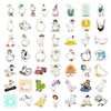 A collection of funny cartoon duck and goose decals in various poses and styles.
