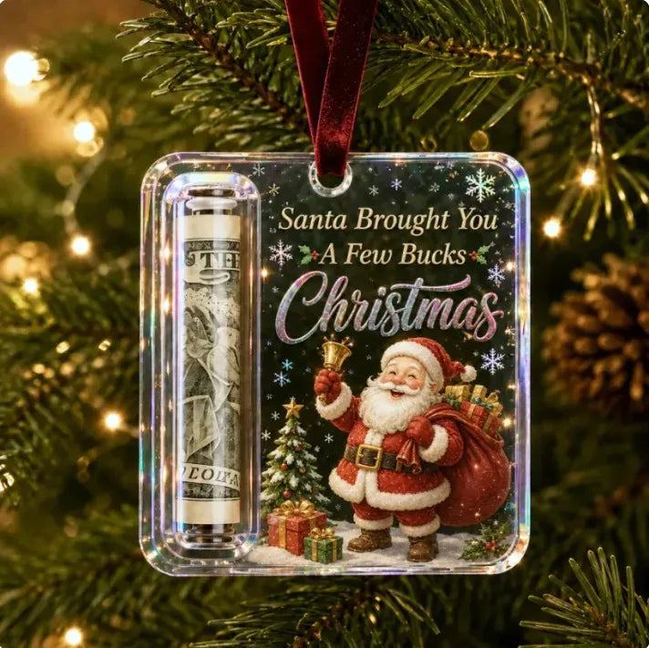 Crystal Clear Christmas Cash Gift Holder Ornaments