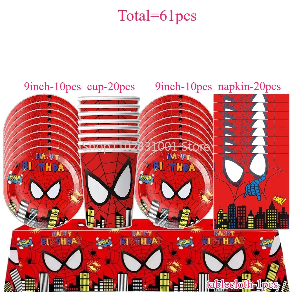 Superhero Birthday Party Tableware and Decoration Kit
