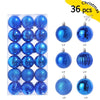 A set of 24 blue and silver festive Christmas baubles for holiday tree and decor.