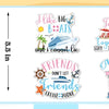 A set of magnetic door decorations featuring friends and cruise themes for a cruise door