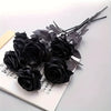 Artificial Black Roses with Long Stems for Gothic Home Decor