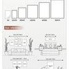 Reference guide showing various canvas sizes like A4, 20x30, 30x40, up to 50x70 for Islamic calligraphy prints