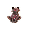Vintage marine life brooch pin set featuring a detailed, textured frog design with pink and gold stones.