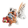 A realistic goldfish aquarium decor figurine with orange and white markings.