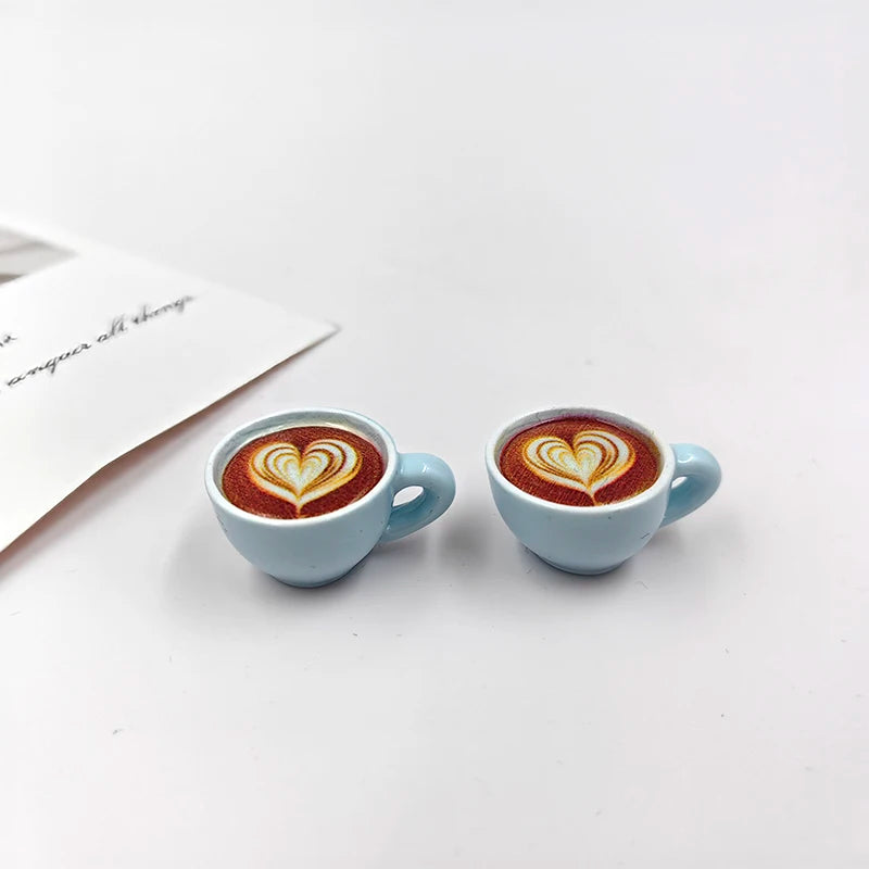 Kawaii Latte Coffee Cup Charms for DIY Jewelry Making