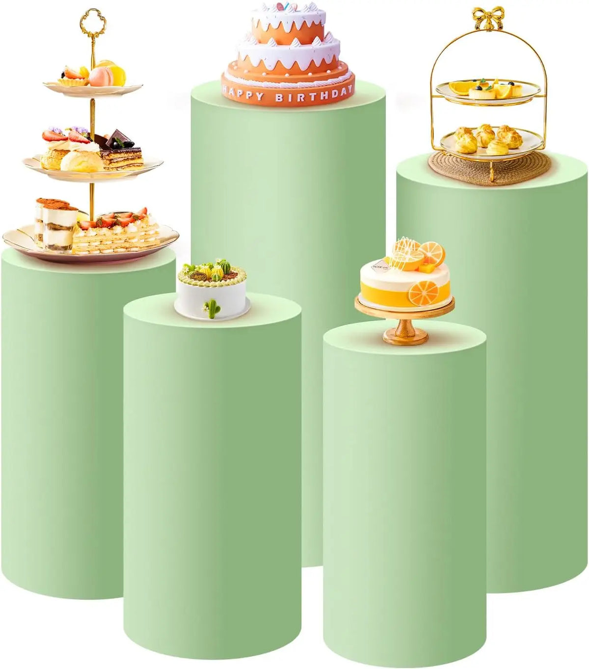 Spandex Cylinder Stand Covers for Weddings and Events