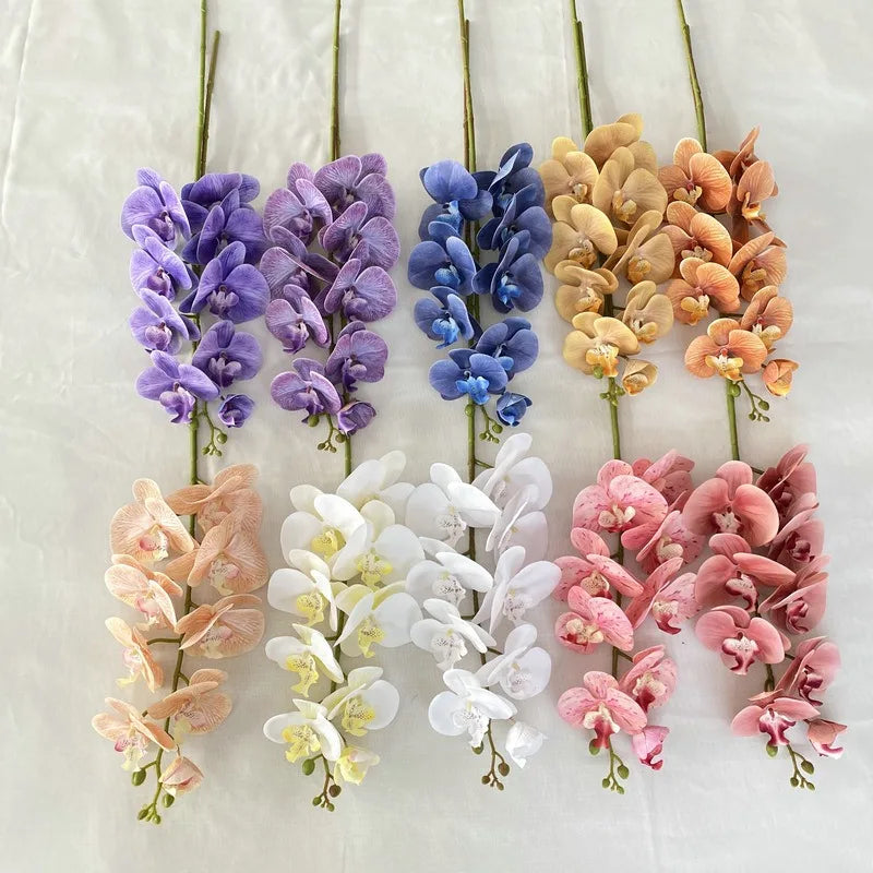 Artificial Butterfly Orchid Bouquet – 9 Silk Blooms for Home & Event Decor