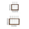A wooden planter box with glass panels and test tube style vases for hydroponic plants.