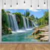 Forest Waterfall Wonderland Photography Backdrop