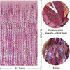 Pinker Tinsel-Fringe-Hintergrundvorhang mit doppelseitigem Klebeband und glänzender Textur