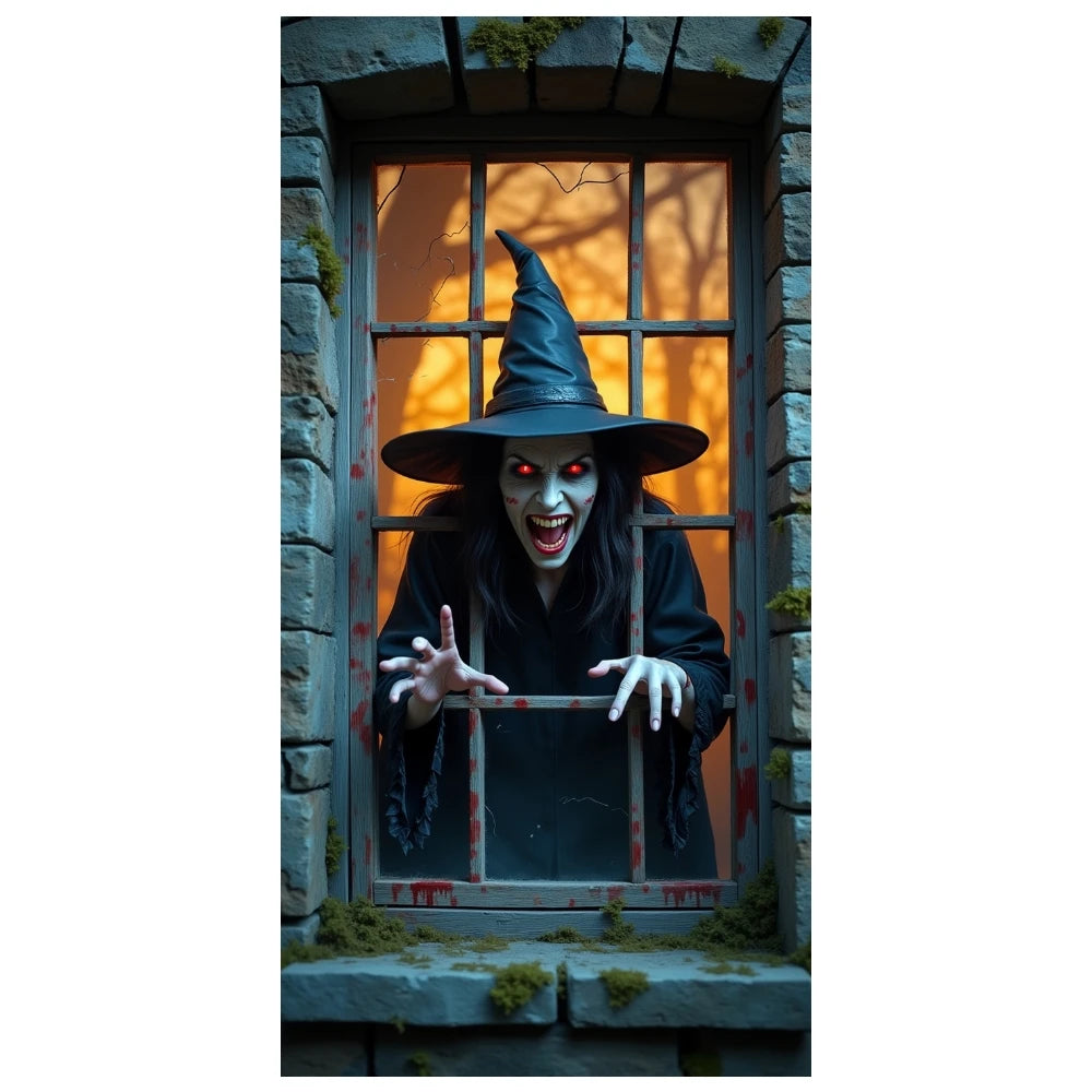 Large Halloween Witch Door Banner with Classic Spooky Design