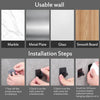 Installation steps showing how to attach an extra thick self-adhesive wall hook for keys and jewelry to various wall material