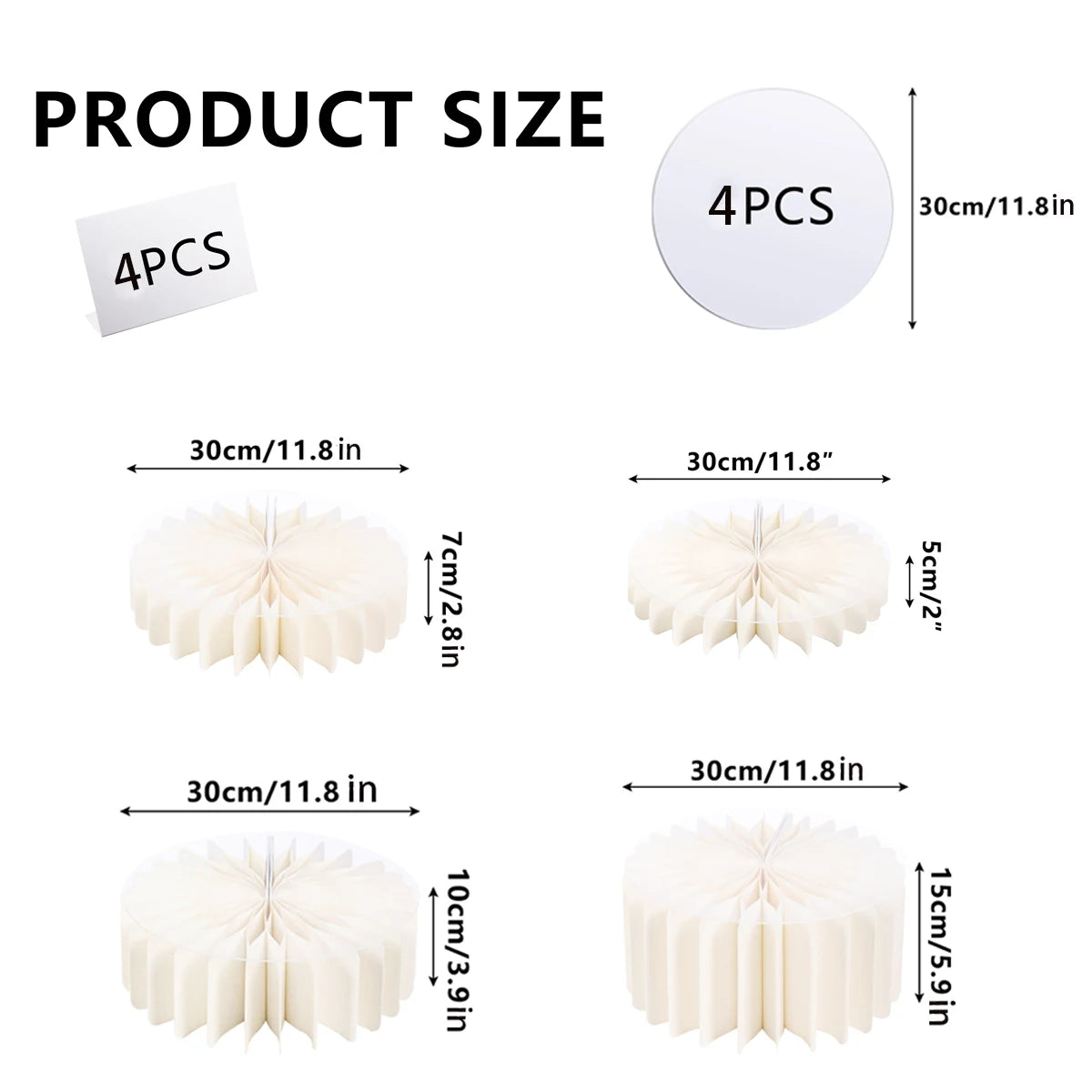 Quatre socles ou supports en acrylique blanc de différentes hauteurs pour exposition buffet