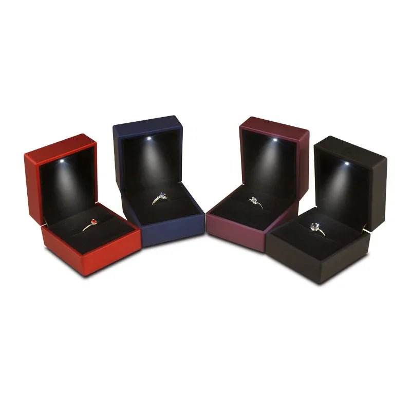 LED Light Ring Box with Plush Interior