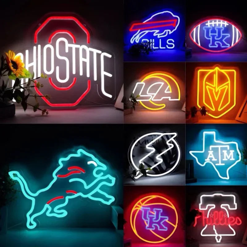Football Neon Sign LED Wall Light for Fan Rooms and Bars