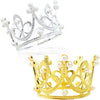 Elegant pearl crown cake toppers, featuring a silver and gold crown design.