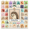 A pack of cute animal vinyl stickers featuring various animals like a hedgehog, bear, and monkey.