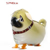 A yellow cartoon chicken foil balloon with black details and orange feet.