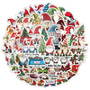 A collection of 50 waterproof and cute Christmas Santa decorations, including various elf and dwarf figures.