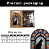 Packaging for a cat-shaped wooden jigsaw puzzle showing the box size specifications and an example of the puzzle design.