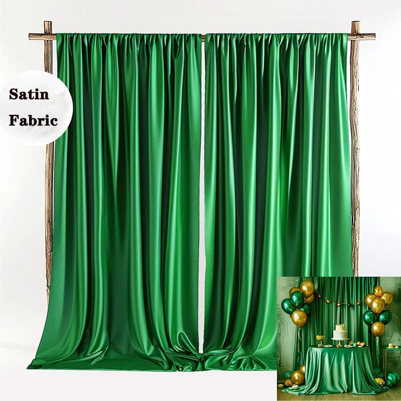 Elegant Satin Backdrop Curtain for Weddings and Events